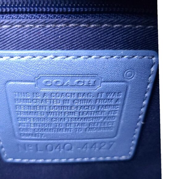 Vintage COACH Y2K baby blue Daisy Twill Satchel Mini Tote in pool/stone - Picture 7 of 10